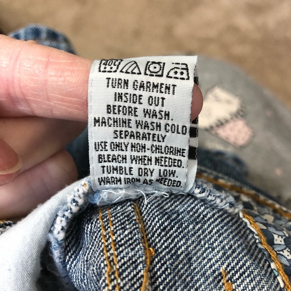 SQZ WOMEN AUTHENTIC ORIGINAL 100% COTTON EMBROIDERED SQUEEZE  JEAN SHORTS SZ 5/6 - Picture 7 of 7